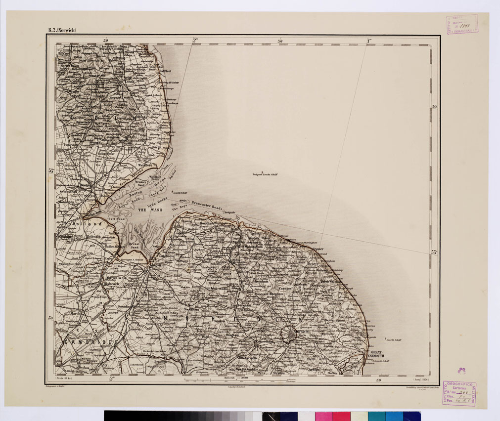 (N:10175) GENERAL KARTE VON CENTRAL EUROPA - B 2 (NORWICH) (B0011517) Carte e stampe antiche: riproduzione a colori su carta (formato A1)