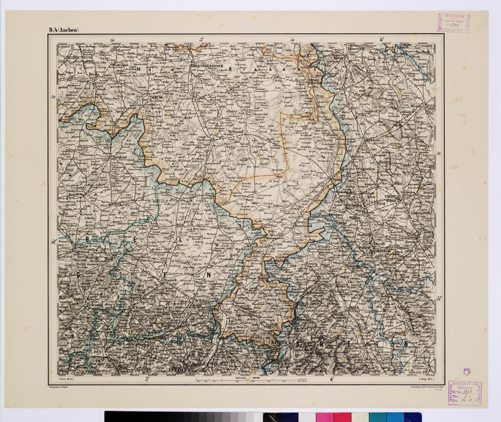 (N:10200) GENERAL KARTE VON CENTRAL EUROPA - D 4 (AACHEN) (B0011542) Carte e stampe antiche: riproduzione a colori su carta (formato A1)
