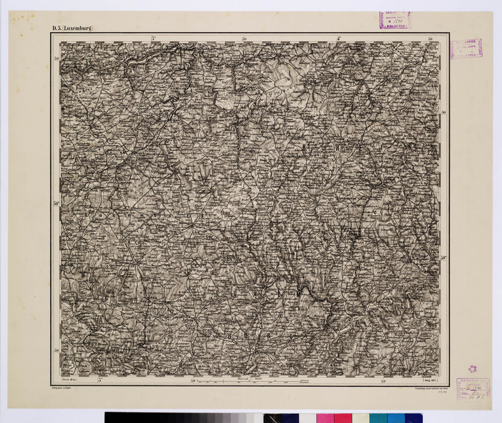 (N:10201) GENERAL KARTE VON CENTRAL EUROPA - D 5 (LUXEMBURG) (B0011543) Carte e stampe antiche: riproduzione a colori su carta (formato A1)