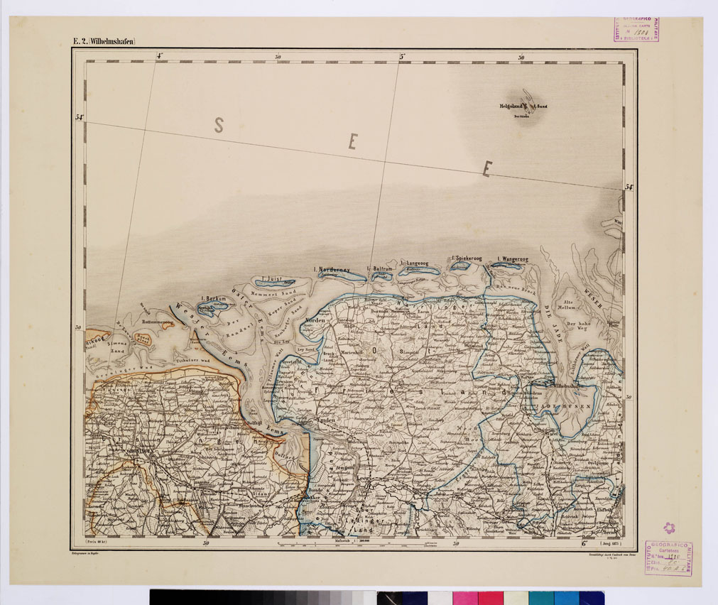 (N:10210) GENERAL KARTE VON CENTRAL EUROPA - E 2 (WILHELMSHAFEN) (B0011552) Carte e stampe antiche: riproduzione a colori su carta (formato A1)