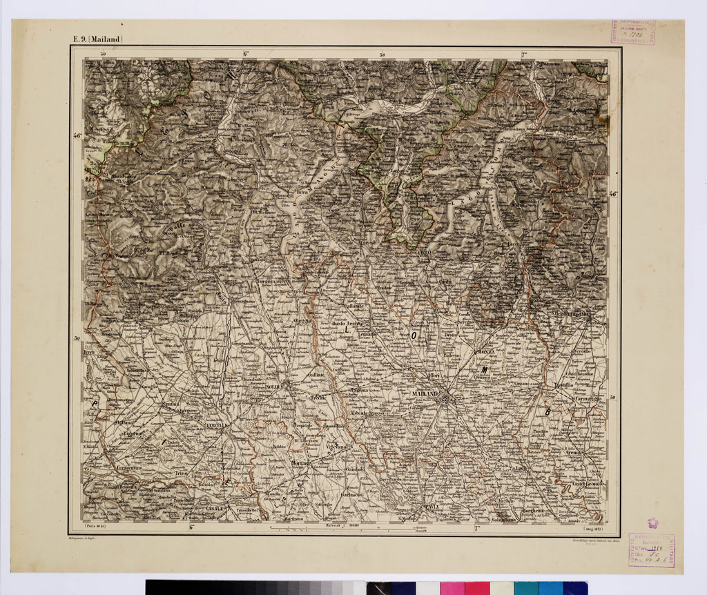 (N:10217) GENERAL KARTE VON CENTRAL EUROPA - E 9 (MAILAND) (B0011559) Carte e stampe antiche: riproduzione a colori su carta (formato A1)