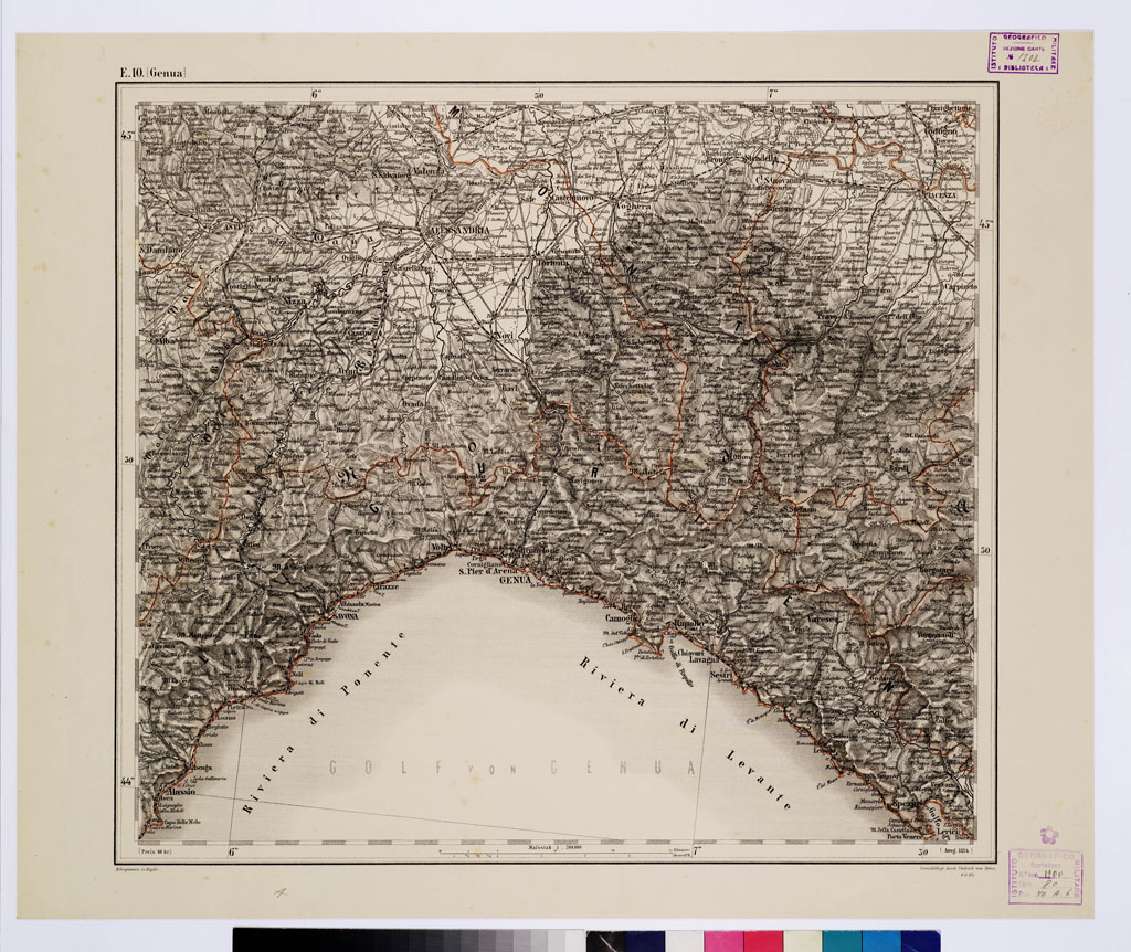 (N:10207) GENERAL KARTE VON CENTRAL EUROPA - E 10 (GENUA) (B0011560) Carte e stampe antiche: riproduzione a colori su carta (formato A1)