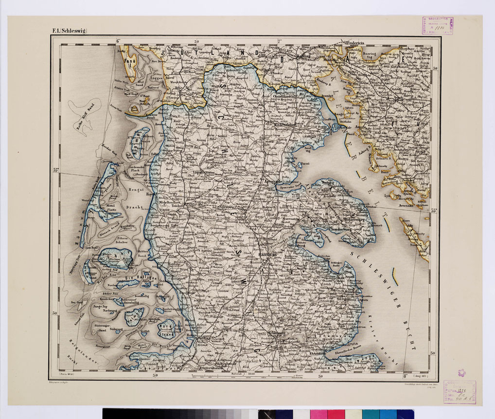 (N:10218) GENERAL KARTE VON CENTRAL EUROPA - F 1 (SCHLESWIG) (B0011563) Carte e stampe antiche: riproduzione a colori su carta (formato A1)