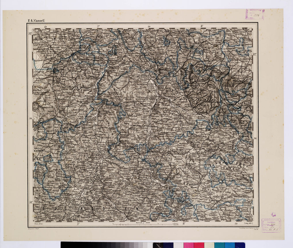 (N:10224) GENERAL KARTE VON CENTRAL EUROPA - F 4 (CASSEL) (B0011566) Carte e stampe antiche: riproduzione a colori su carta (formato A1)