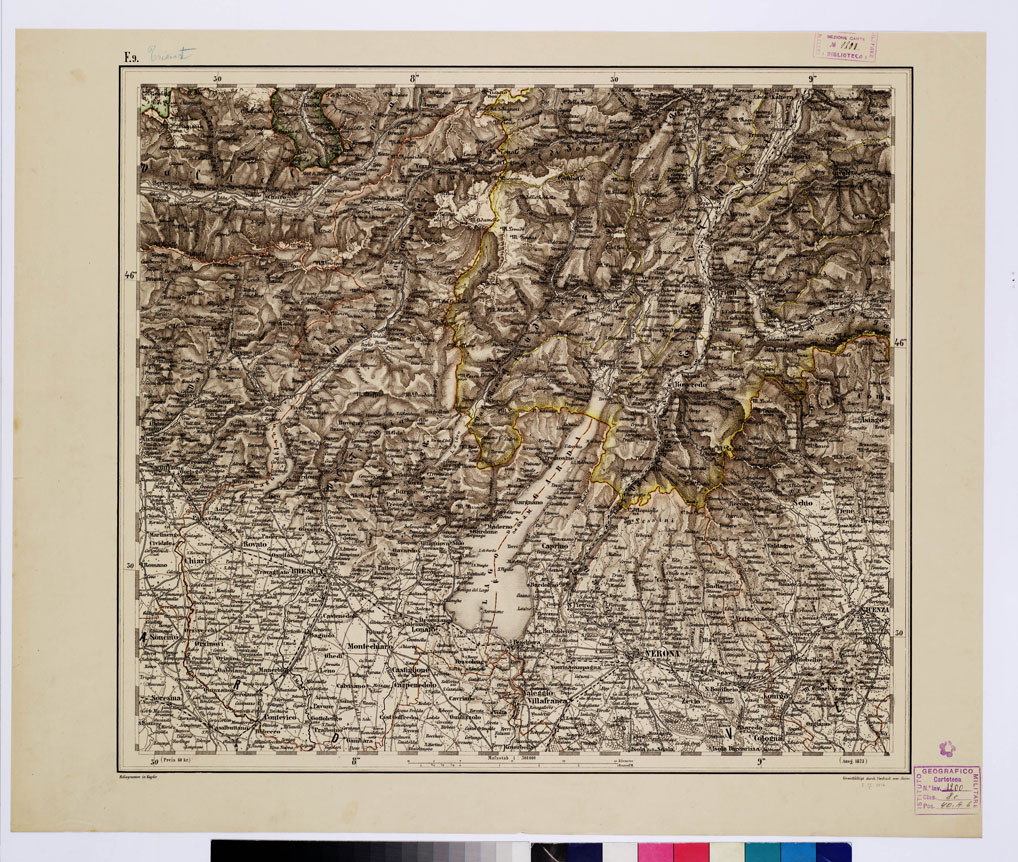 (N:10229) GENERAL KARTE VON CENTRAL EUROPA - F 9 (TRIENT) (B0011571) Carte e stampe antiche: riproduzione a colori su carta (formato A1)