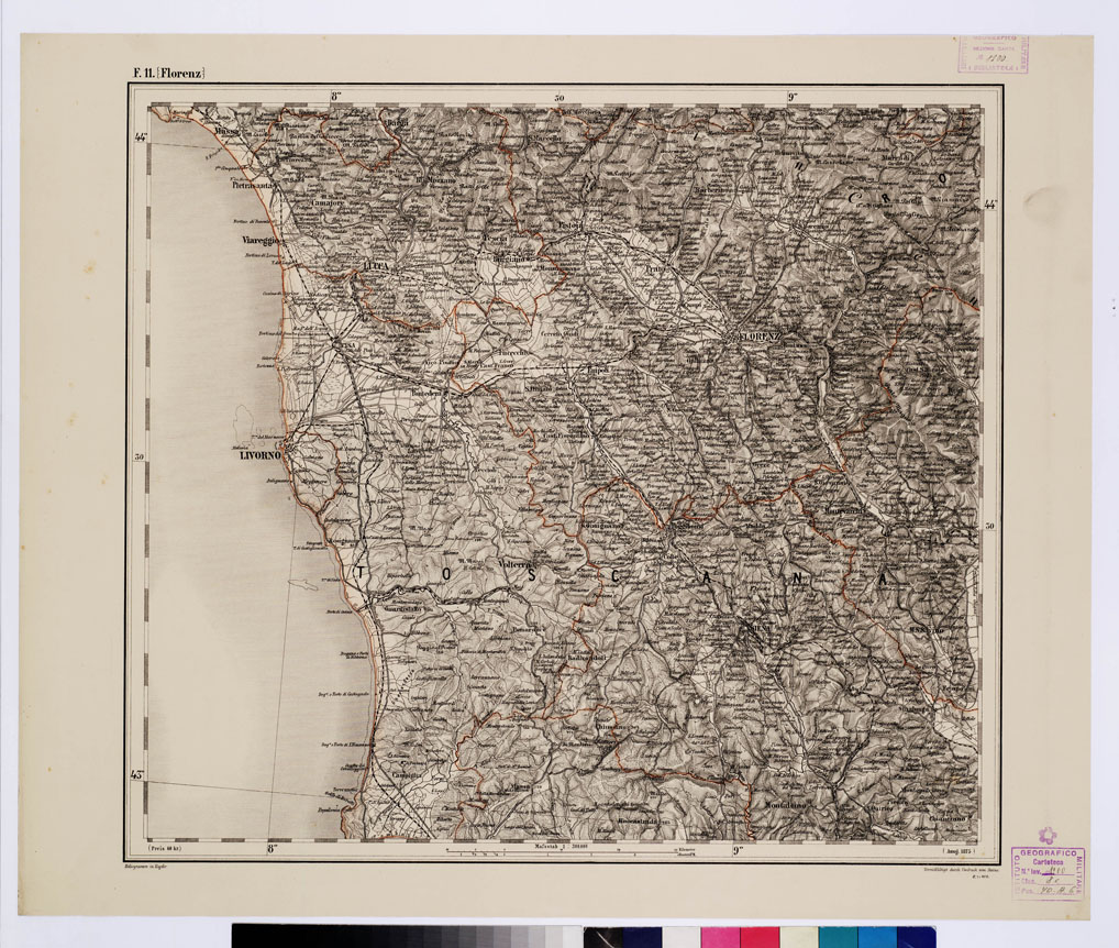 (N:10220) GENERAL KARTE VON CENTRAL EUROPA - F 11 (FLORENZ) (B0011573) Carte e stampe antiche: riproduzione a colori su carta (formato A1)