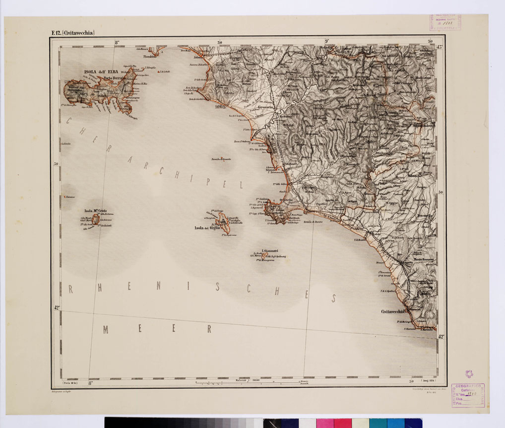 (N:10221) GENERAL KARTE VON CENTRAL EUROPA - F 12 (CIVITAVECCHIA) (B0011574) Carte e stampe antiche: riproduzione a colori su carta (formato A1)