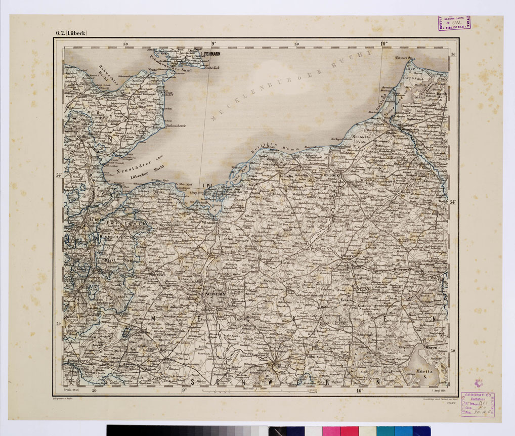 (N:10235) GENERAL KARTE VON CENTRAL EUROPA - G 2 (LUBECK) (B0011576) Carte e stampe antiche: riproduzione a colori su carta (formato A1)