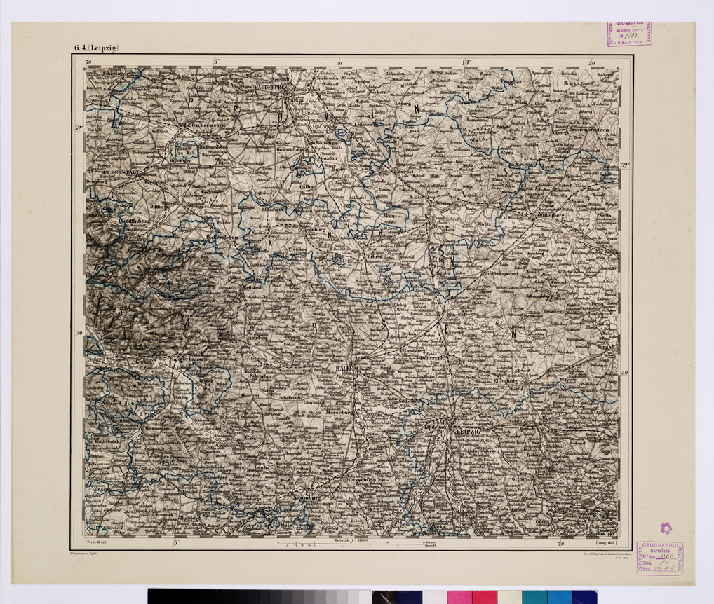 (N:10237) GENERAL KARTE VON CENTRAL EUROPA - G 4 (LEIPZIG) (B0011578) Carte e stampe antiche: riproduzione a colori su carta (formato A1)