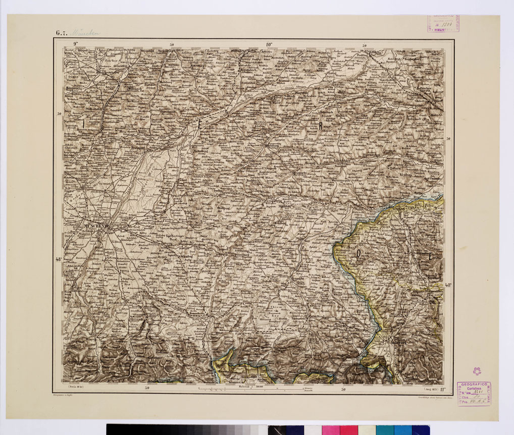 (N:10240) GENERAL KARTE VON CENTRAL EUROPA - G 7 (MUNCHEN) (B0011581) Carte e stampe antiche: riproduzione a colori su carta (formato A1)