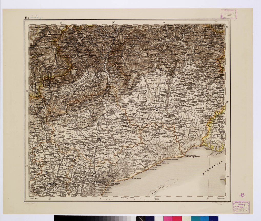 (N:10242) GENERAL KARTE VON CENTRAL EUROPA - G 9 (VENEZIA) (B0011583) Carte e stampe antiche: riproduzione a colori su carta (formato A1)