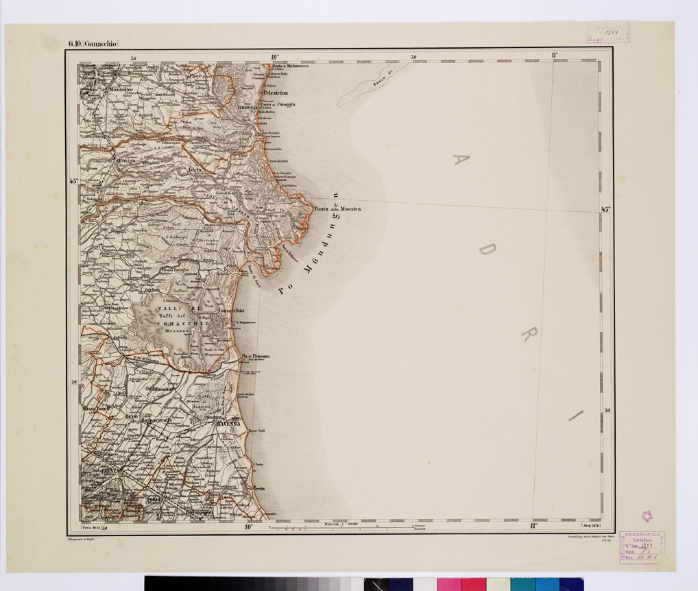 (N:10232) GENERAL KARTE VON CENTRAL EUROPA - G 10 (COMACCHIO) (B0011584) Carte e stampe antiche: riproduzione a colori su carta (formato A1)