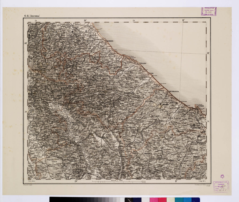 (N:10233) GENERAL KARTE VON CENTRAL EUROPA - G 11 (ANCONA) (B0011585) Carte e stampe antiche: riproduzione a colori su carta (formato A1)