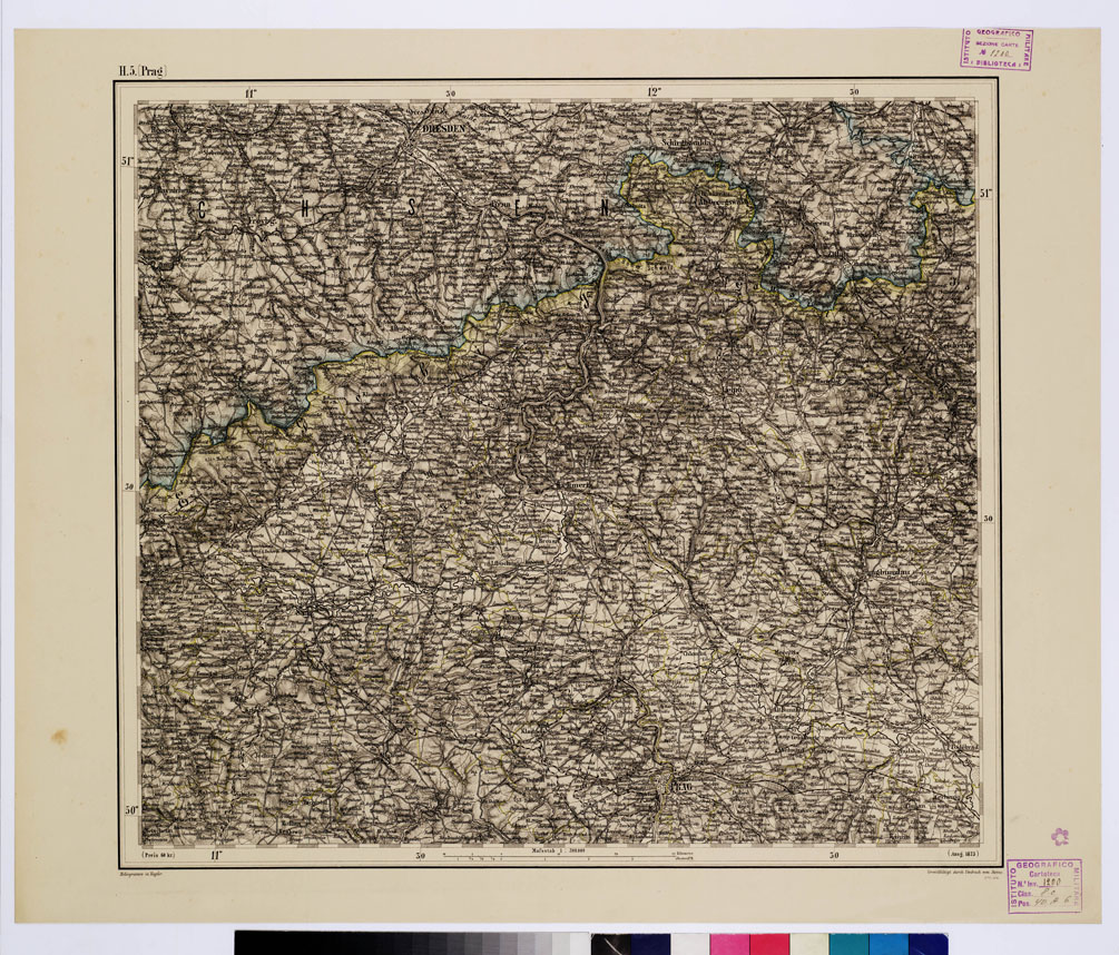 (N:10250) GENERAL KARTE VON CENTRAL EUROPA - H 5 (PRAG) (B0011591) Carte e stampe antiche: riproduzione a colori su carta (formato A1)