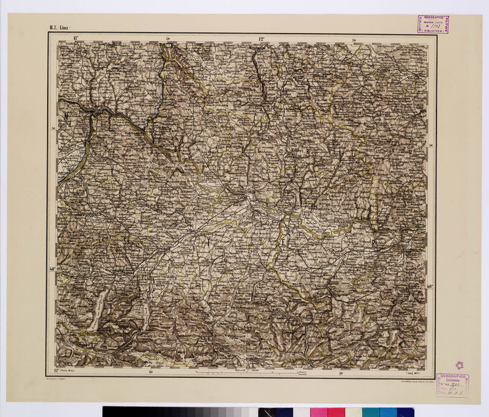 (N:10252) GENERAL KARTE VON CENTRAL EUROPA - H 7 (LINZ) (B0011593) Carte e stampe antiche: riproduzione a colori su carta (formato A1)