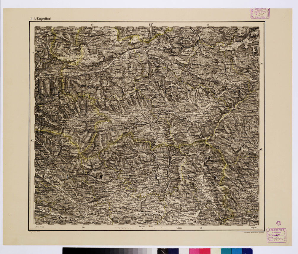 (N:10253) GENERAL KARTE VON CENTRAL EUROPA - H 8 (KLAGENFURT) (B0011594) Carte e stampe antiche: riproduzione a colori su carta (formato A1)