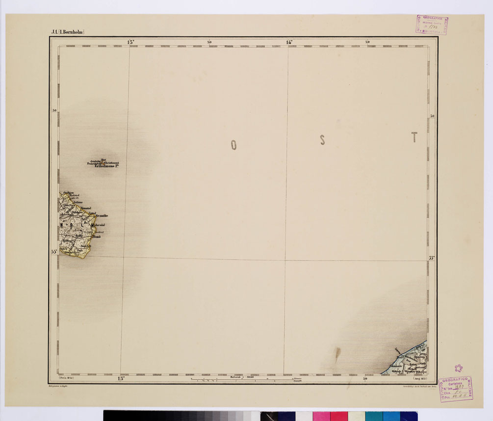 (N:10255) GENERAL KARTE VON CENTRAL EUROPA - J 1 (T. BORNHOLM) (B0011599) Carte e stampe antiche: riproduzione a colori su carta (formato A1)