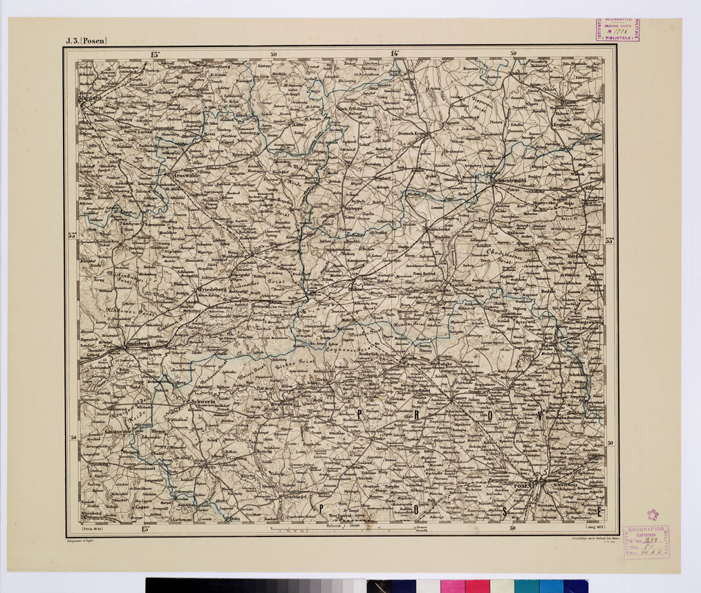 (N:10260) GENERAL KARTE VON CENTRAL EUROPA - J 3 (POSEN) (B0011601) Carte e stampe antiche: riproduzione a colori su carta (formato A1)