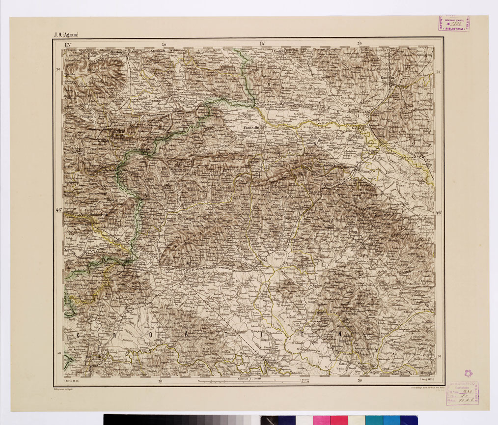 (N:10266) GENERAL KARTE VON CENTRAL EUROPA - J 9 (AGRAM) (B0011607) Carte e stampe antiche: riproduzione a colori su carta (formato A1)