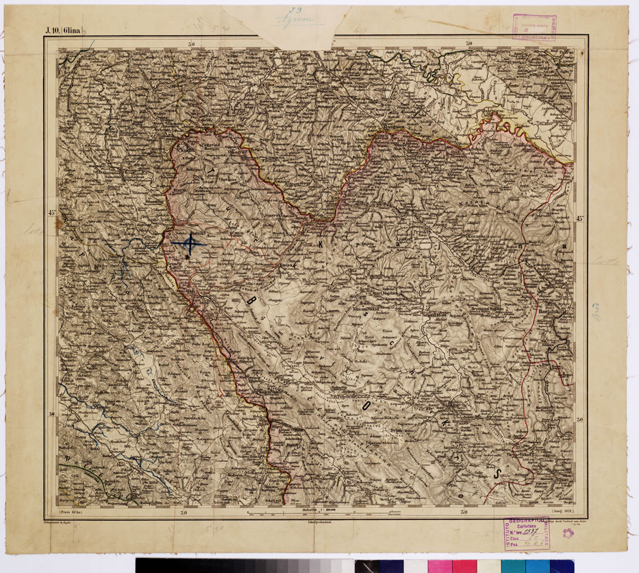 (N:10256) GENERAL KARTE VON CENTRAL EUROPA - J 10 (GLINA) (B0011608) Carte e stampe antiche: riproduzione a colori su carta (formato A1)