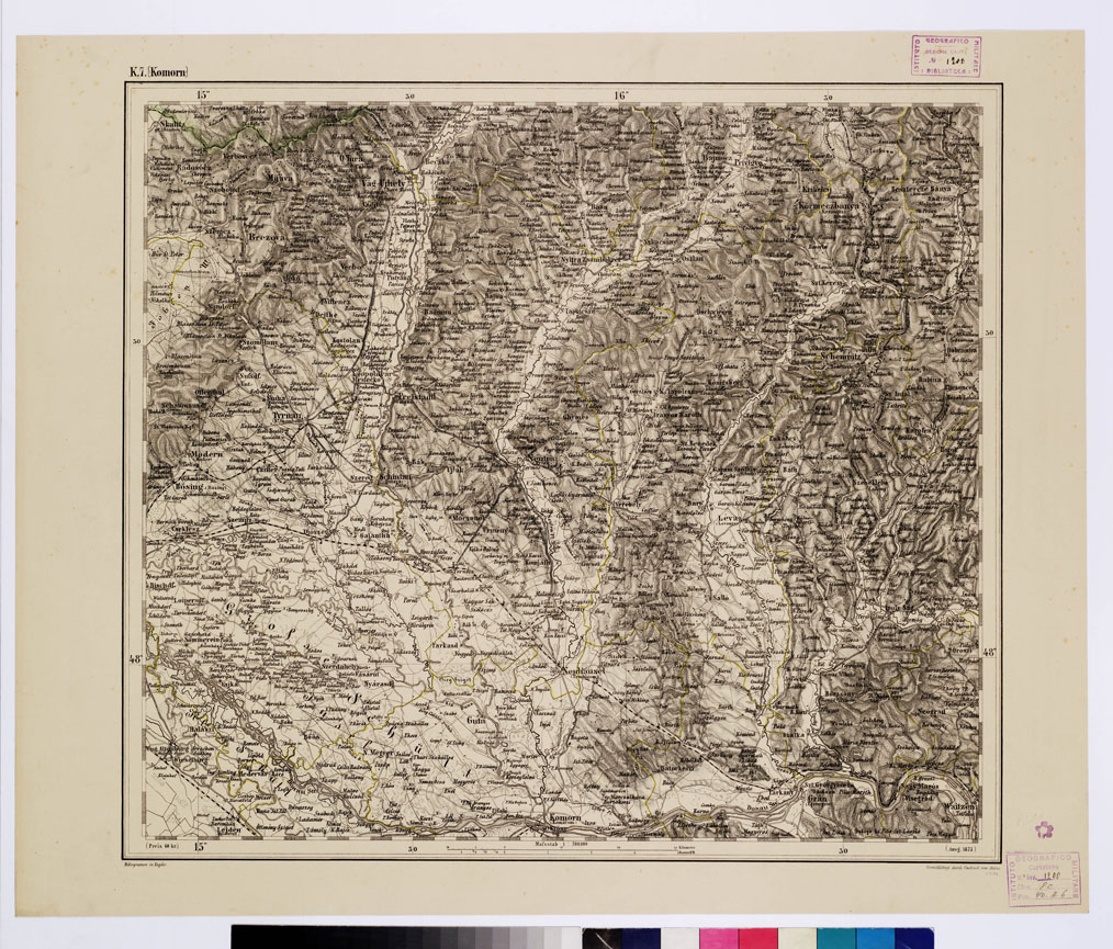 (N:10277) GENERAL KARTE VON CENTRAL EUROPA - K 7 (KOMORN) (B0011616) Carte e stampe antiche: riproduzione a colori su carta (formato A1)