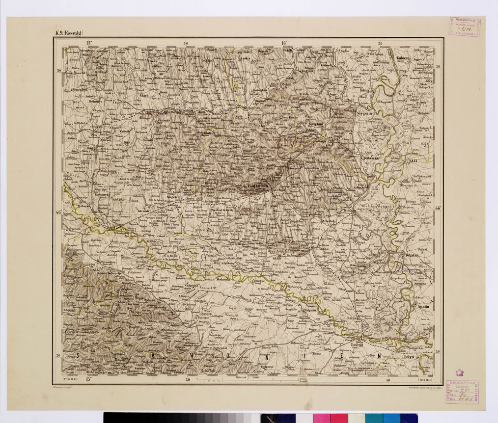 (N:10267) GENERAL KARTE VON CENTRAL EUROPA - J 9 (ESSEGG) (B0011618) Carte e stampe antiche: riproduzione a colori su carta (formato A1)