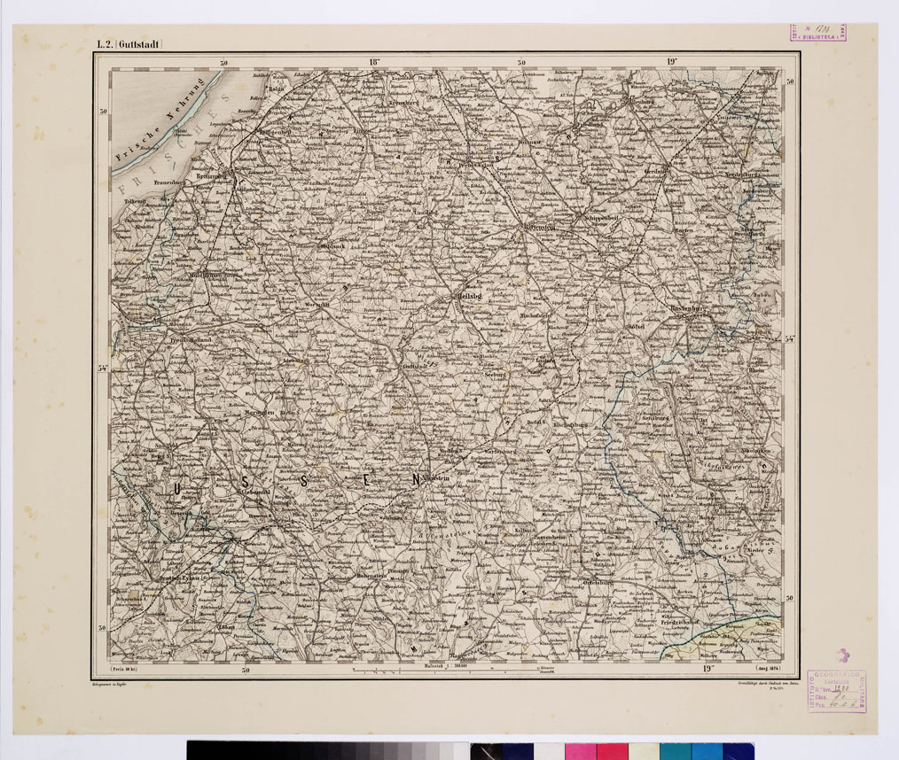 (N:10283) GENERAL KARTE VON CENTRAL EUROPA - L 2 (GUTTSTADT) (B0011623) Carte e stampe antiche: riproduzione a colori su carta (formato A1)
