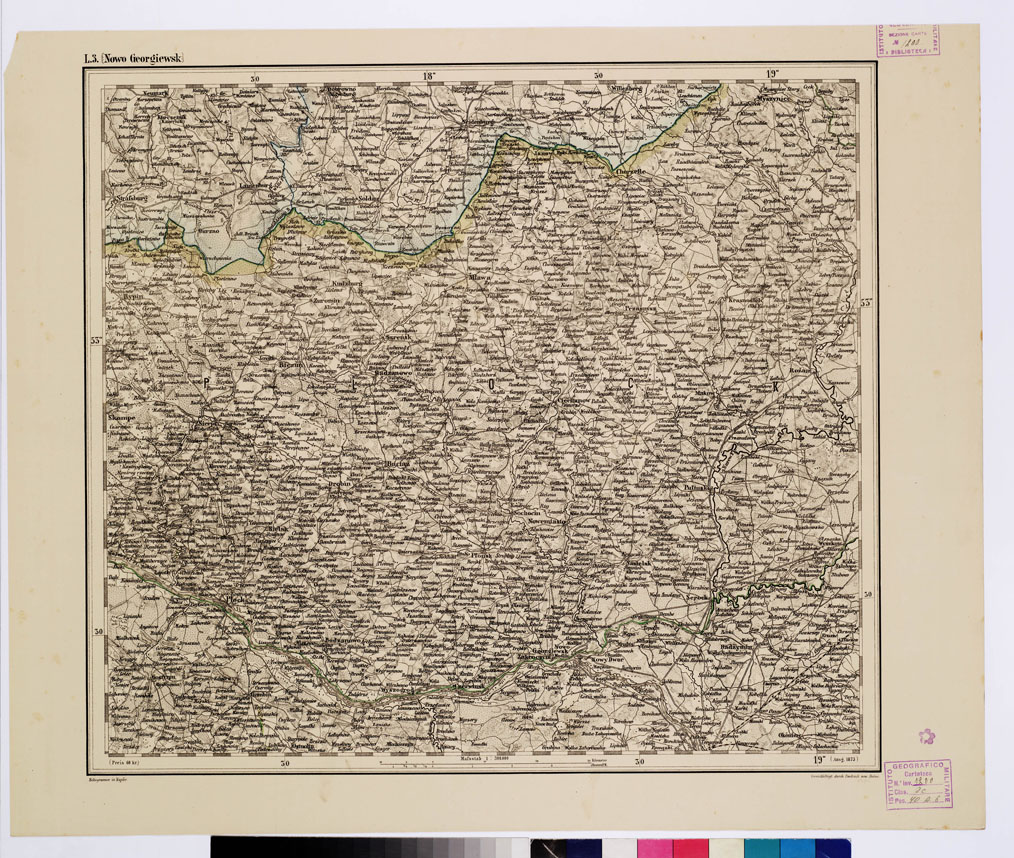 (N:10284) GENERAL KARTE VON CENTRAL EUROPA - L 3 NOWO GEORGIEWSK (B0011624) Carte e stampe antiche: riproduzione a colori su carta (formato A1)