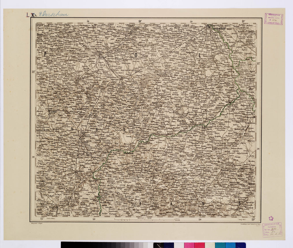 (N:10285) GENERAL KARTE VON CENTRAL EUROPA - L 4 (WARSCHAN) (B0011625) Carte e stampe antiche: riproduzione a colori su carta (formato A1)