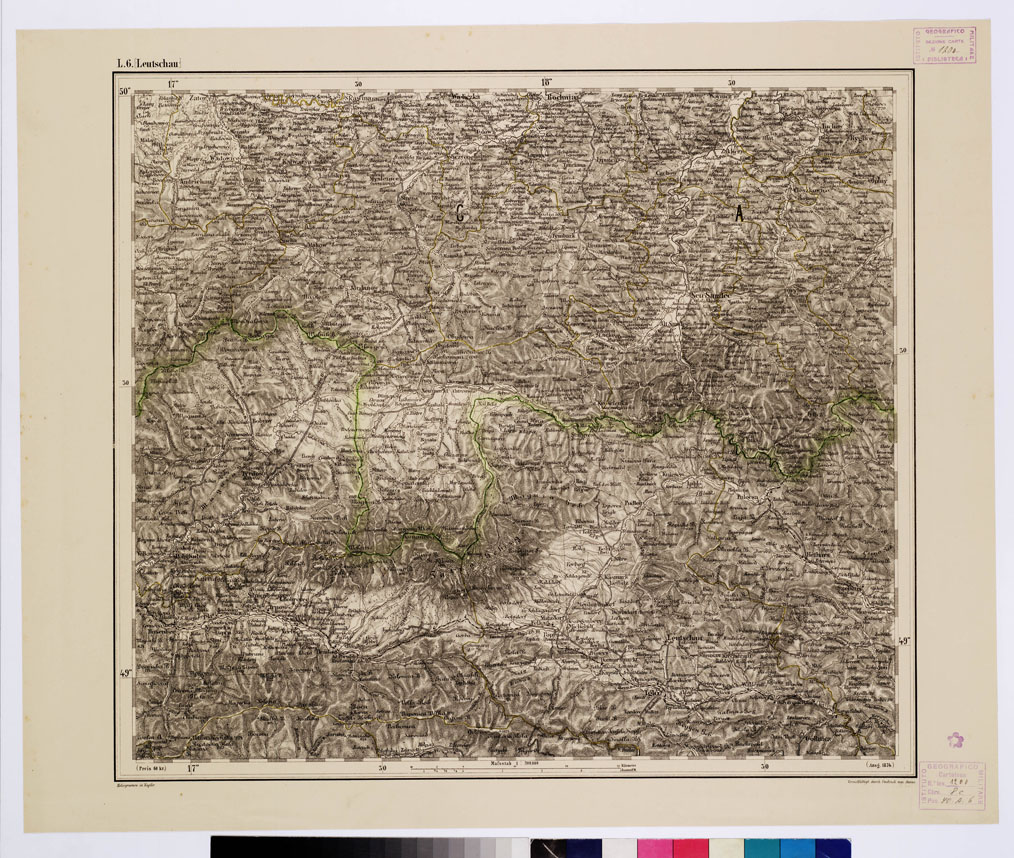(N:10287) GENERAL KARTE VON CENTRAL EUROPA - L 6 (LEUTSCHAU) (B0011627) Carte e stampe antiche: riproduzione a colori su carta (formato A1)