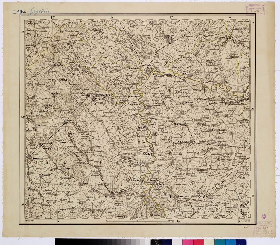 (N:10290) GENERAL KARTE VON CENTRAL EUROPA - L 9 (FREGEOIN) (B0011630) Carte e stampe antiche: riproduzione a colori su carta (formato A1)