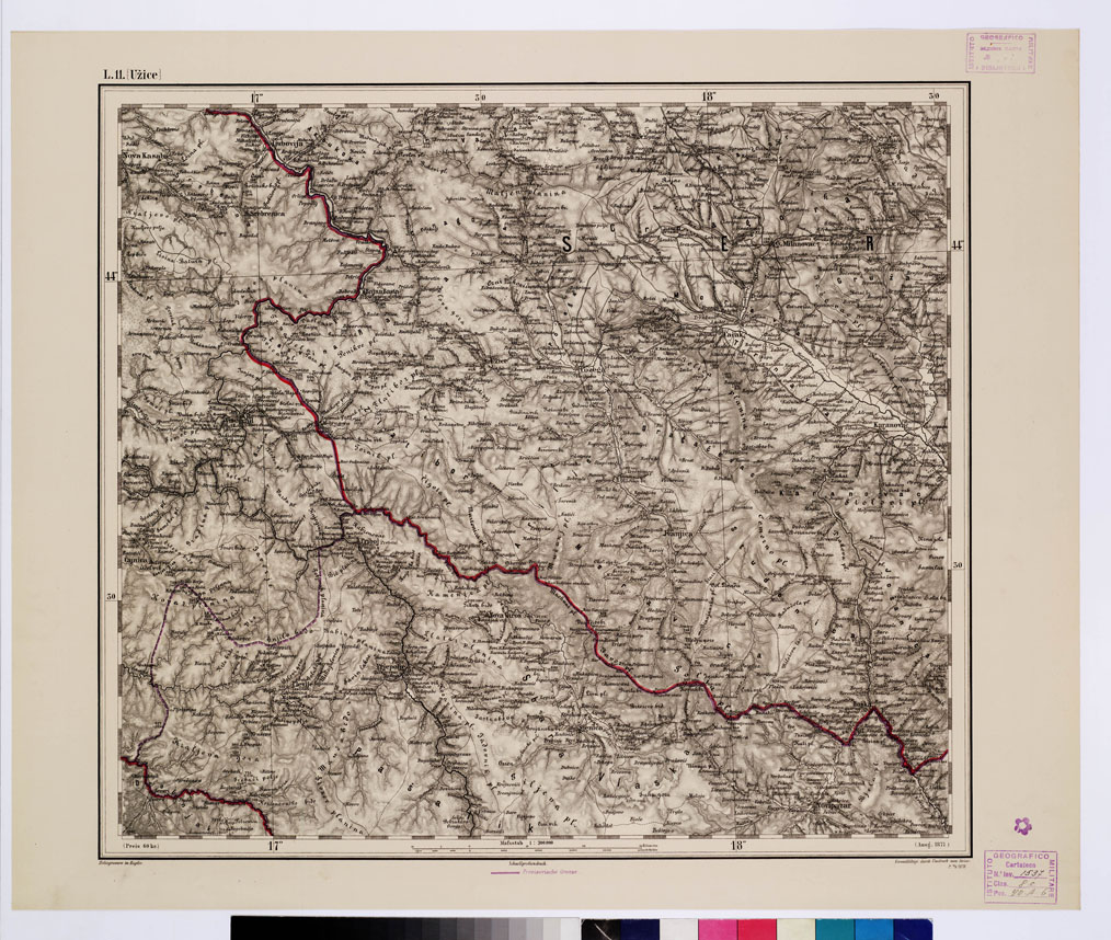 (N:10281) GENERAL KARTE VON CENTRAL EUROPA - L 11 UZICE (B0011632) Carte e stampe antiche: riproduzione a colori su carta (formato A1)