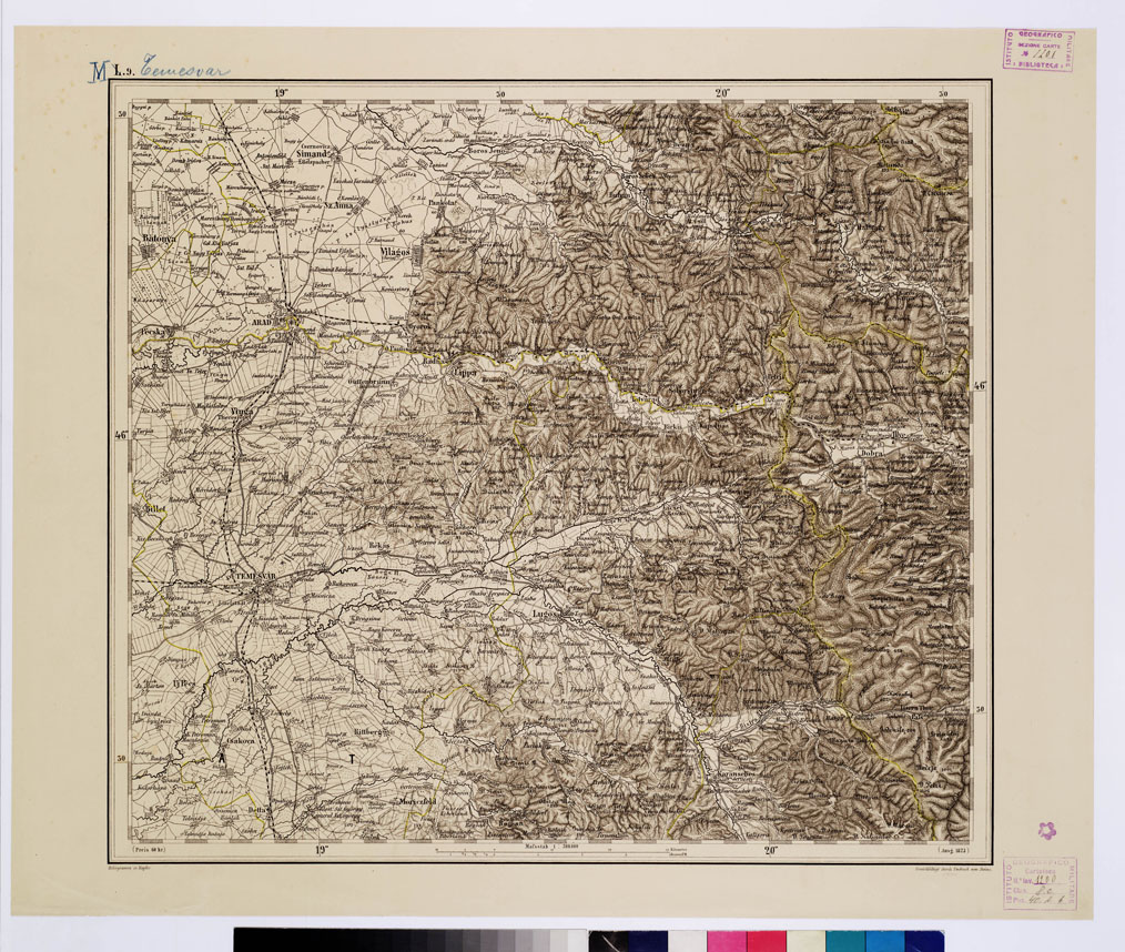 (N:10303) GENERAL KARTE VON CENTRAL EUROPA - M 9 TEMESVAR (B0011642) Carte e stampe antiche: riproduzione a colori su carta (formato A1)