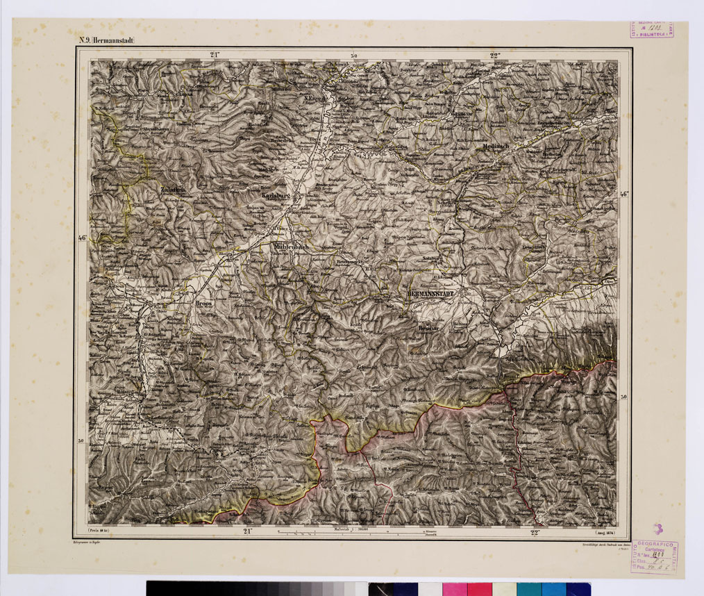 (N:10314) GENERAL KARTE VON CENTRAL EUROPA - N 9 HERMANNSTADT (B0011655) Carte e stampe antiche: riproduzione a colori su carta (formato A1)