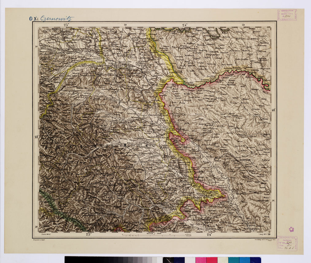 (N:10324) GENERAL KARTE VON CENTRAL EUROPA - O 7 CZERNOWITZ (B0011665) Carte e stampe antiche: riproduzione a colori su carta (formato A1)
