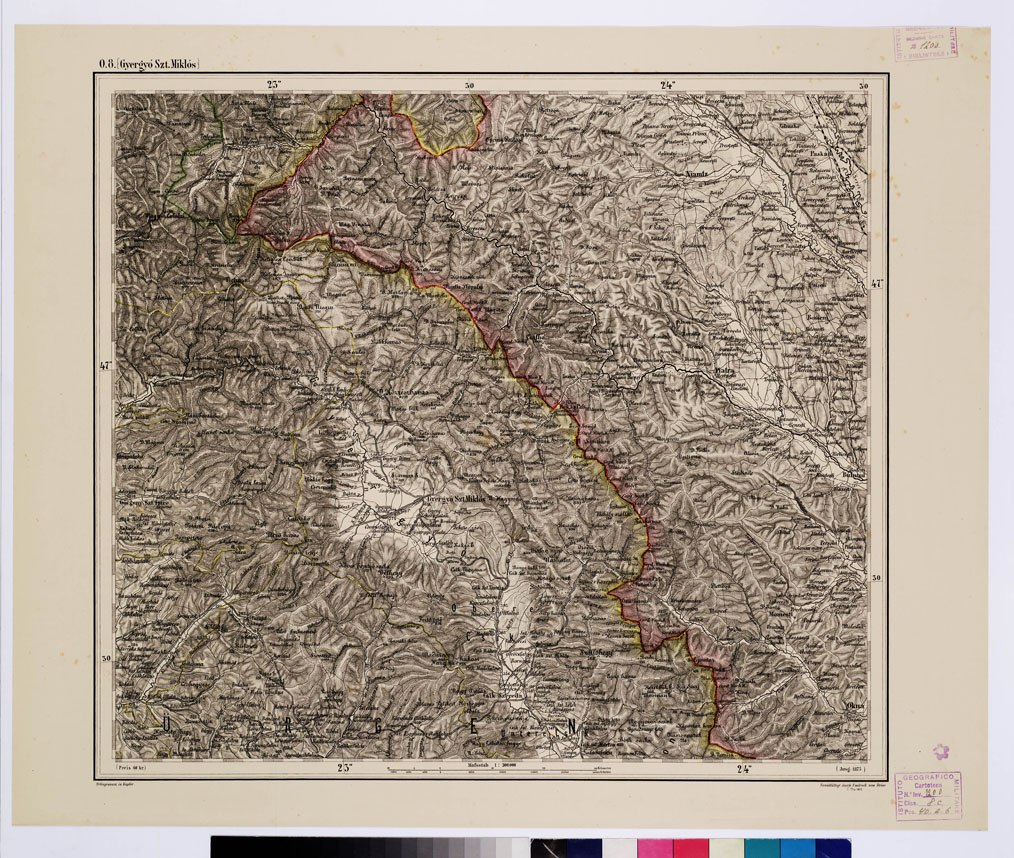 (N:10325) GENERAL KARTE VON CENTRAL EUROPA - O 8 GYERGYO SZT. MIKLOS (B0011666) Carte e stampe antiche: riproduzione a colori su carta (formato A1)