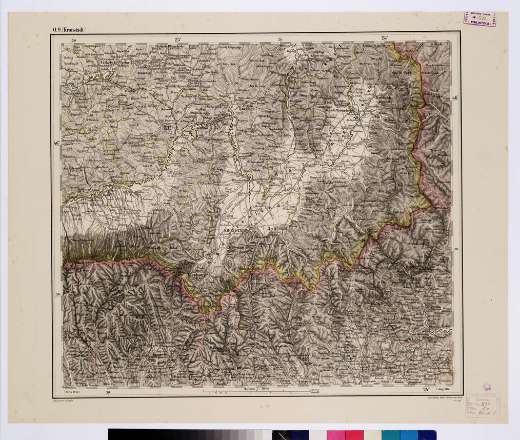(N:10328) GENERAL KARTE VON CENTRAL EUROPA - O 9 KRONSTADT (B0011667) Carte e stampe antiche: riproduzione a colori su carta (formato A1)