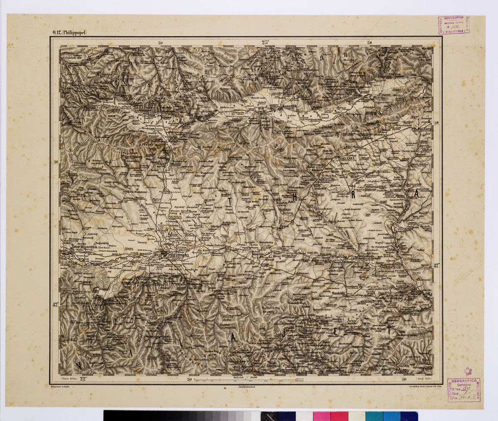 (N:10318) GENERAL KARTE VON CENTRAL EUROPA - O 12 PHILIPPOPEL (B0011670) Carte e stampe antiche: riproduzione a colori su carta (formato A1)