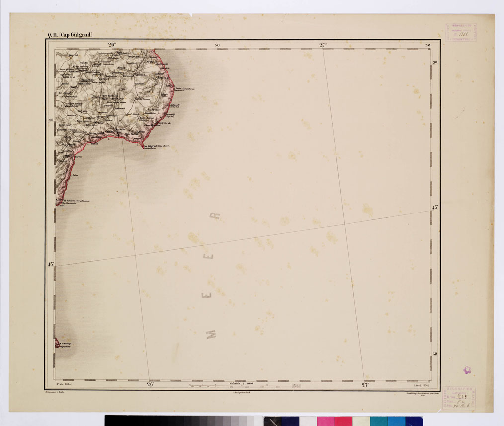 (N:10341) GENERAL KARTE VON CENTRAL EUROPA - Q 11 CAP. GULGRAD (B0011693) Carte e stampe antiche: riproduzione a colori su carta (formato A1)