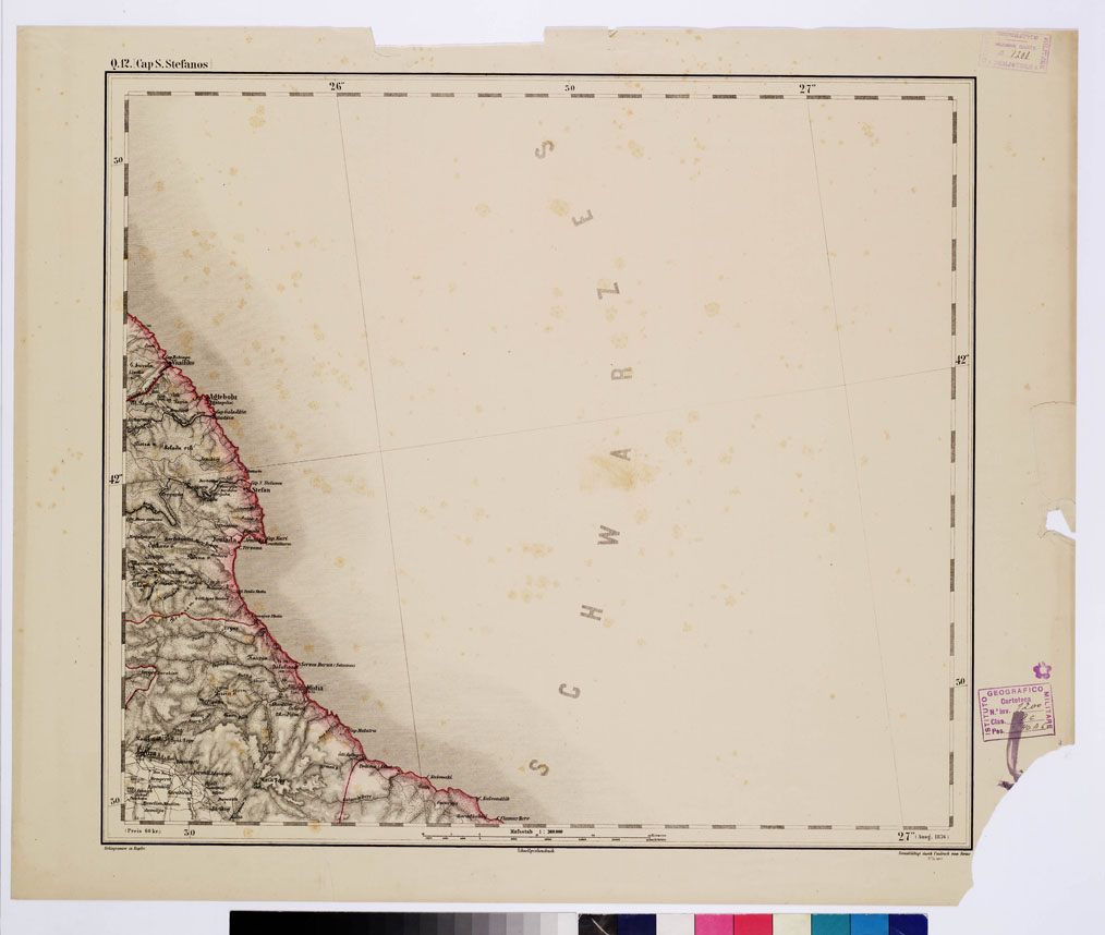 (N:10342) GENERAL KARTE VON CENTRAL EUROPA - Q 12 CAP. S. STEFANOS (B0011694) Carte e stampe antiche: riproduzione a colori su carta (formato A1)