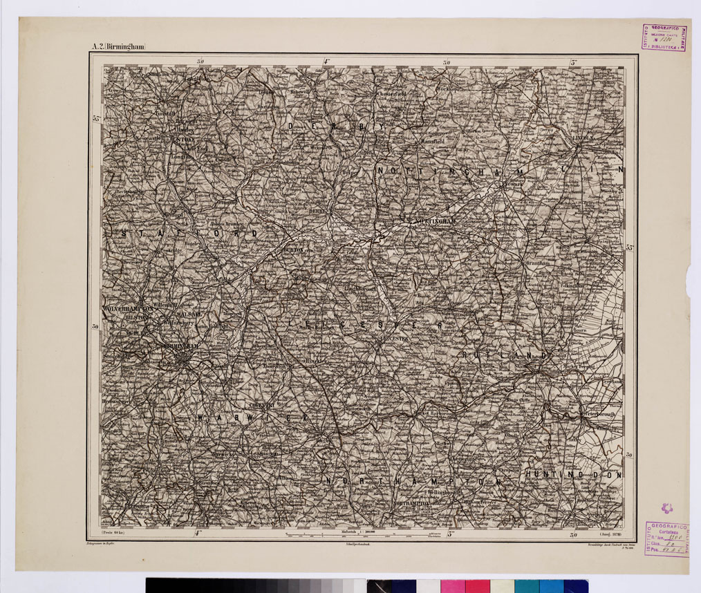 (N:10163) GENERAL KARTE VON CENTRAL EUROPA - A 2 (BIRMINGHAM) (B0011697) Carte e stampe antiche: riproduzione a colori su carta (formato A1)