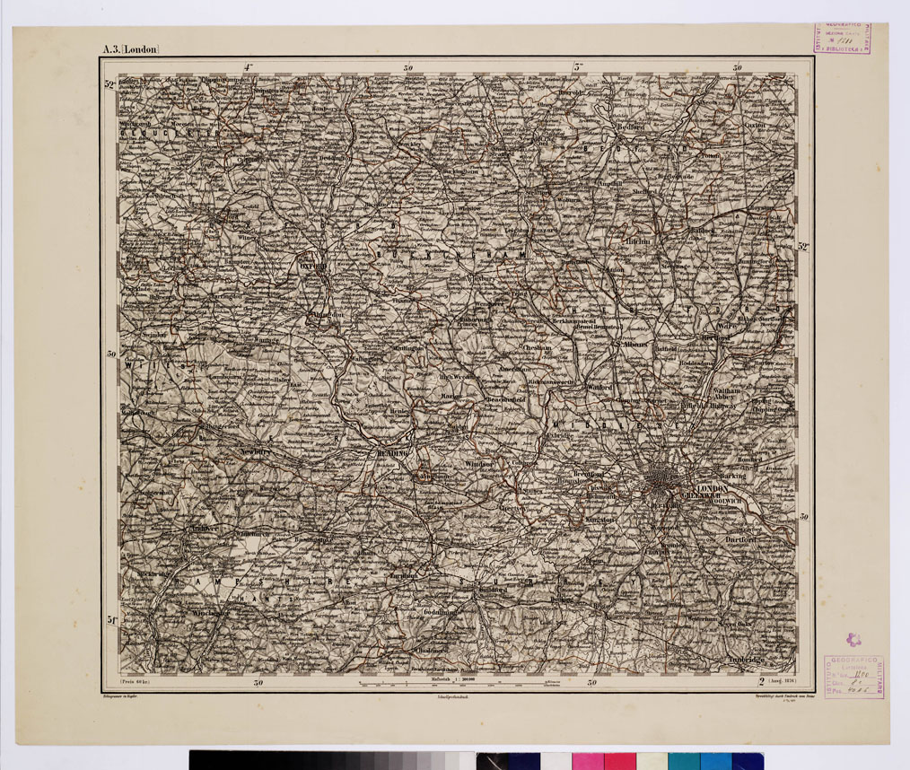 (N:10164) GENERAL KARTE VON CENTRAL EUROPA - A 3 (LONDON) (B0011698) Carte e stampe antiche: riproduzione a colori su carta (formato A1)