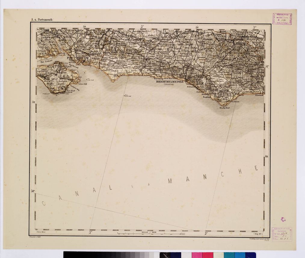 (N:10165) GENERAL KARTE VON CENTRAL EUROPA - A 4 (PORTMOUTH) (B0011699) Carte e stampe antiche: riproduzione a colori su carta (formato A1)
