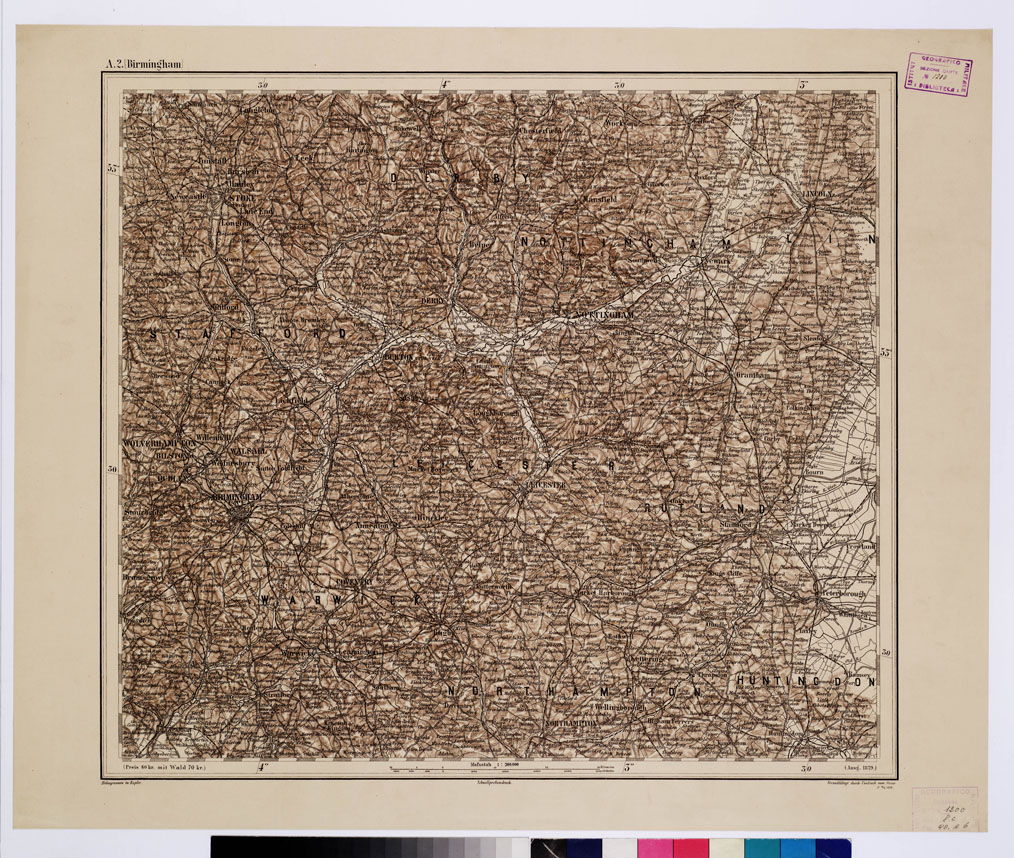 (N:9971) GENERAL KARTE VON CENTRAL EUROPA - A 2 (BIRMINGHAM) (B0011701) Carte e stampe antiche: riproduzione a colori su carta (formato A1)