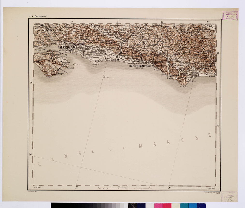 (N:9973) GENERAL KARTE VON CENTRAL EUROPA - A 4 (PORTSMOUTH) (B0011703) Carte e stampe antiche: riproduzione a colori su carta (formato A1)
