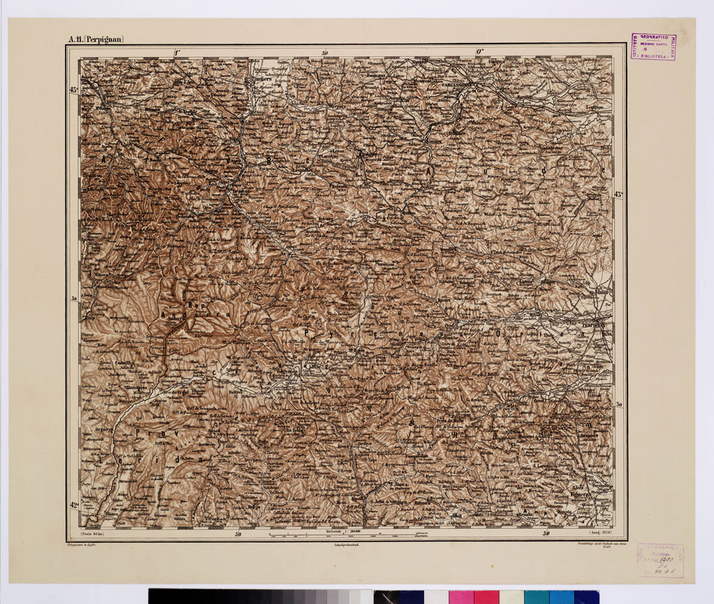 (N:9969) GENERAL KARTE VON CENTRAL EUROPA - A 11 (PERPIGNAN) (B0011710) Carte e stampe antiche: riproduzione a colori su carta (formato A1)