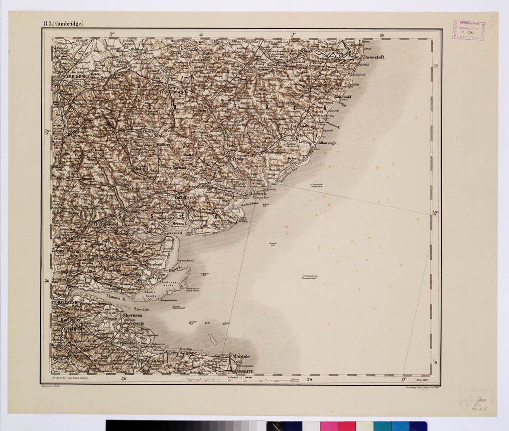(N:9984) GENERAL KARTE VON CENTRAL EUROPA - B 3 (CAMBRIDGE) (B0011714) Carte e stampe antiche: riproduzione a colori su carta (formato A1)