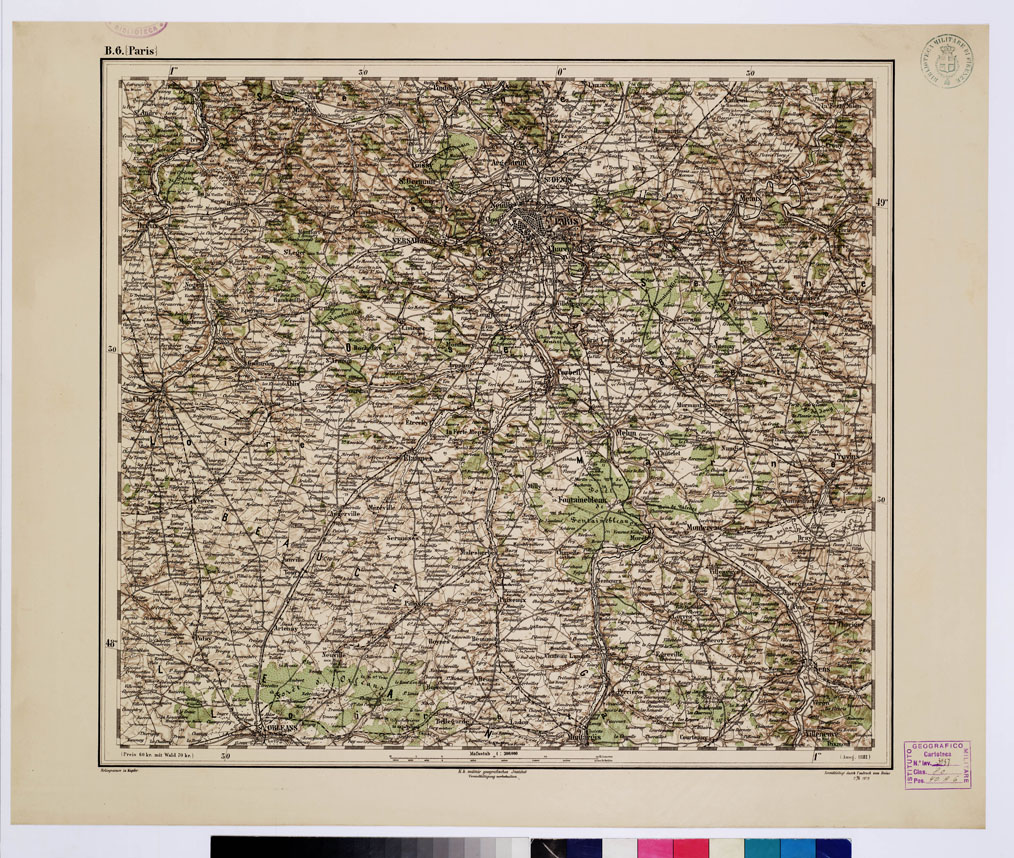 (N:9987) GENERAL KARTE VON CENTRAL EUROPA - B 6 (PARIS) (B0011717) Carte e stampe antiche: riproduzione a colori su carta (formato A1)