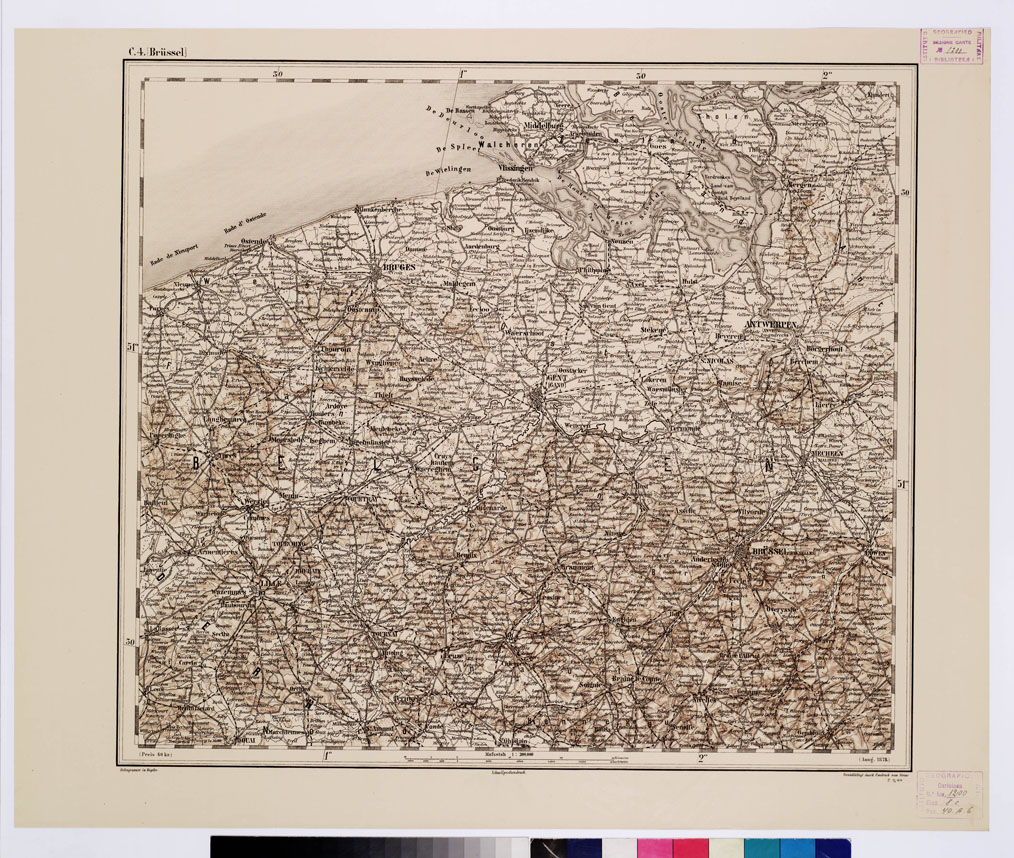 (N:9997) GENERAL KARTE VON CENTRAL EUROPA - C 4 (BRUSSEL) (B0011727) Carte e stampe antiche: riproduzione a colori su carta (formato A1)