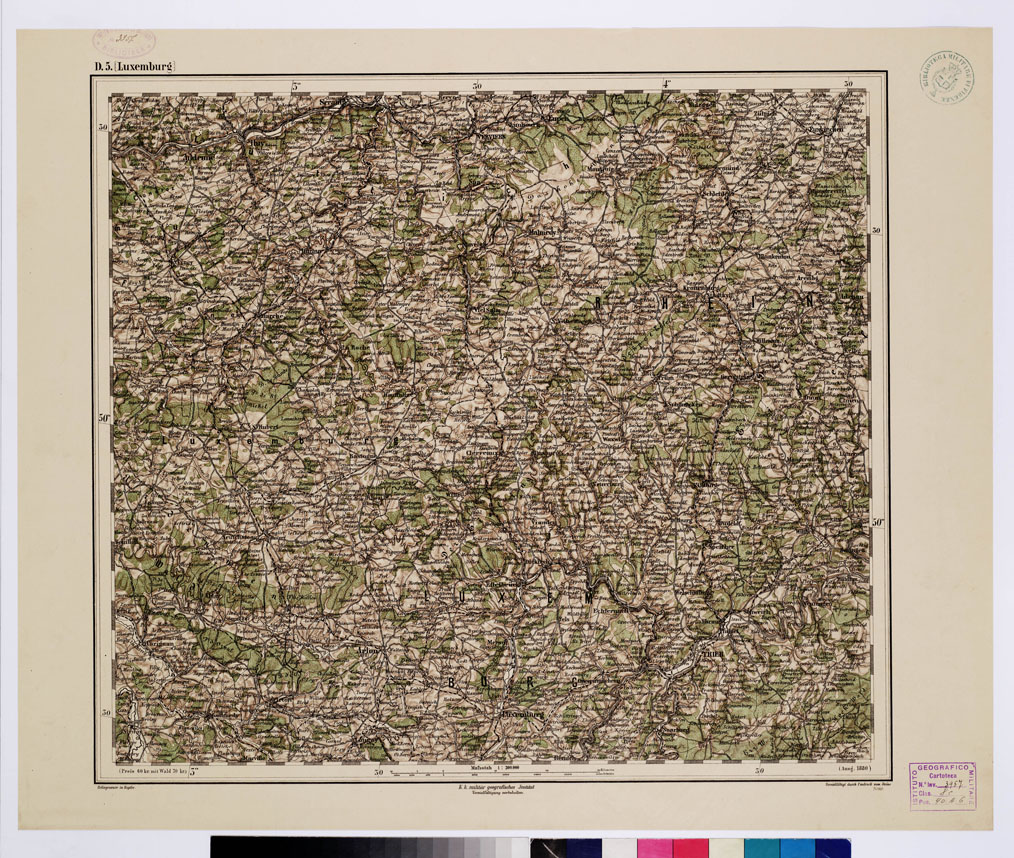 (N:10010) GENERAL KARTE VON CENTRAL EUROPA - D 5 (LUXEMBURG) (B0011740) Carte e stampe antiche: riproduzione a colori su carta (formato A1)